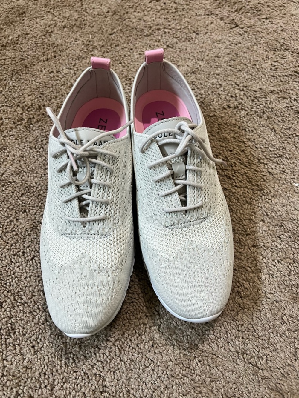 Cole Haan Women’s Knit Sneakers in White with Pink Lining New No Box
